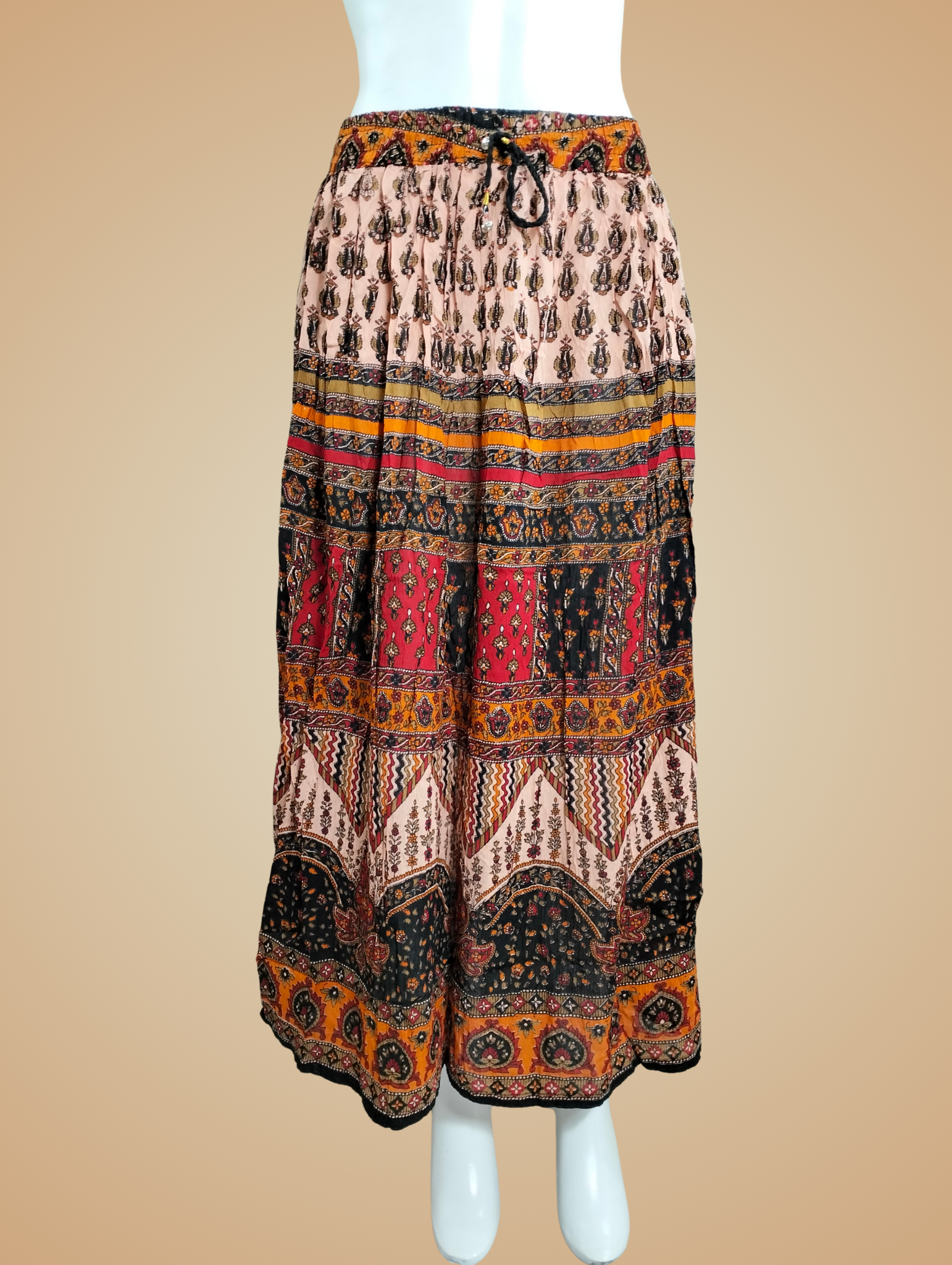 Falda Crêpe Estampada 'India Boheme'