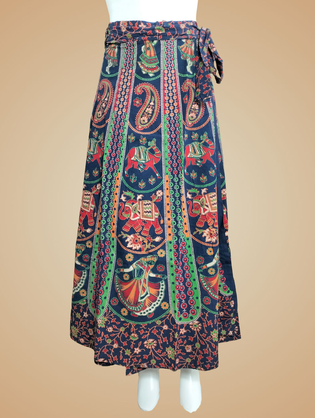 Falda envolvente con estampado de elefante