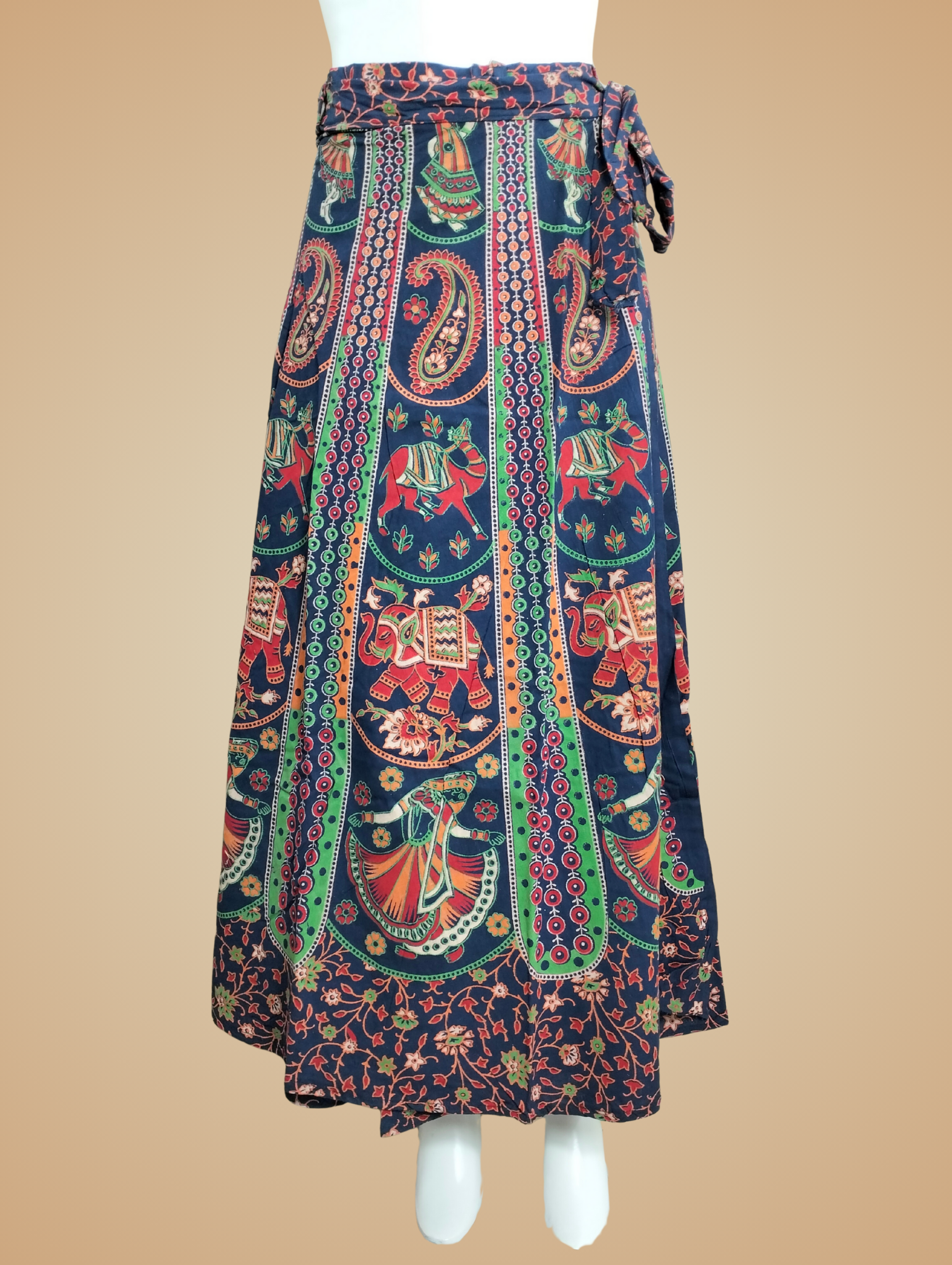 Falda envolvente con estampado de elefante