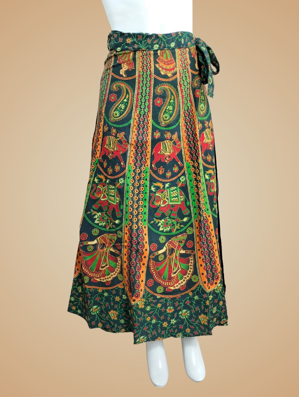 Falda envolvente con estampado de elefante