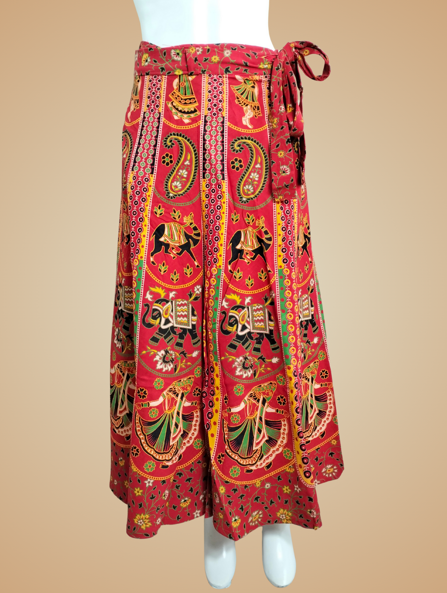 Falda envolvente con estampado de elefante