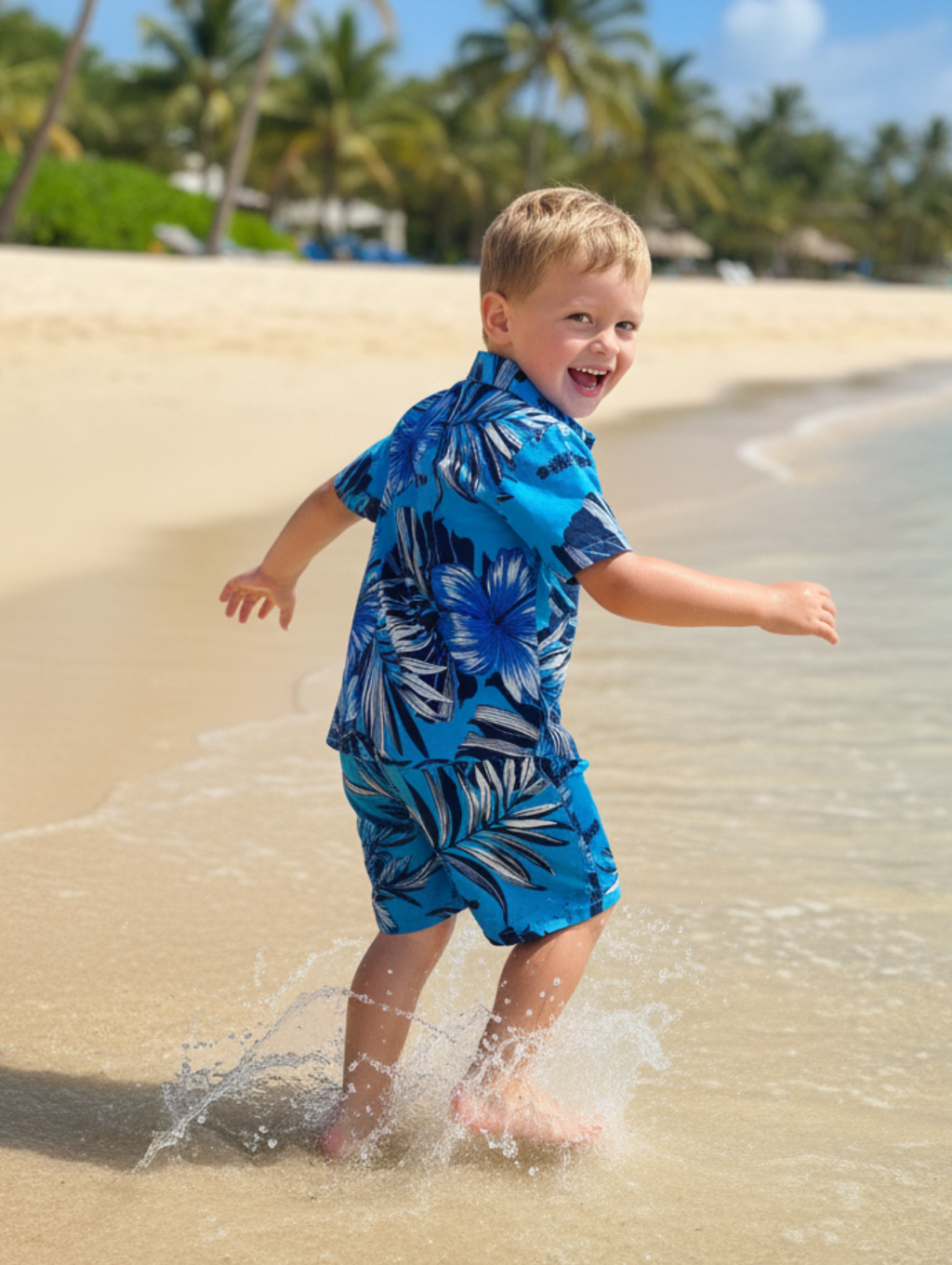 Conjunto Hawaiano de Niño: Flores Paquete de 5 pcz