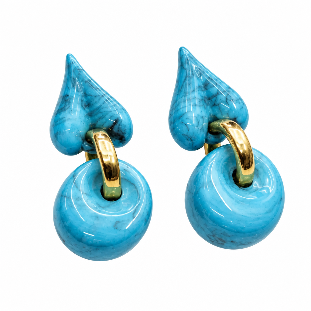 Aretes Colgantes de Acrílico con Forma de Corazón y Ar