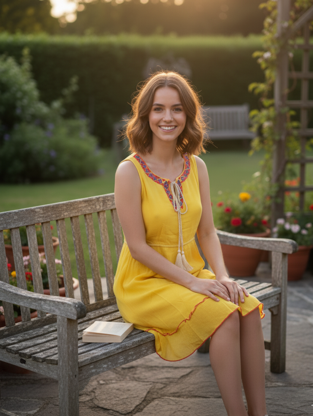 Vestido Corto Casual con Bordado Étnico