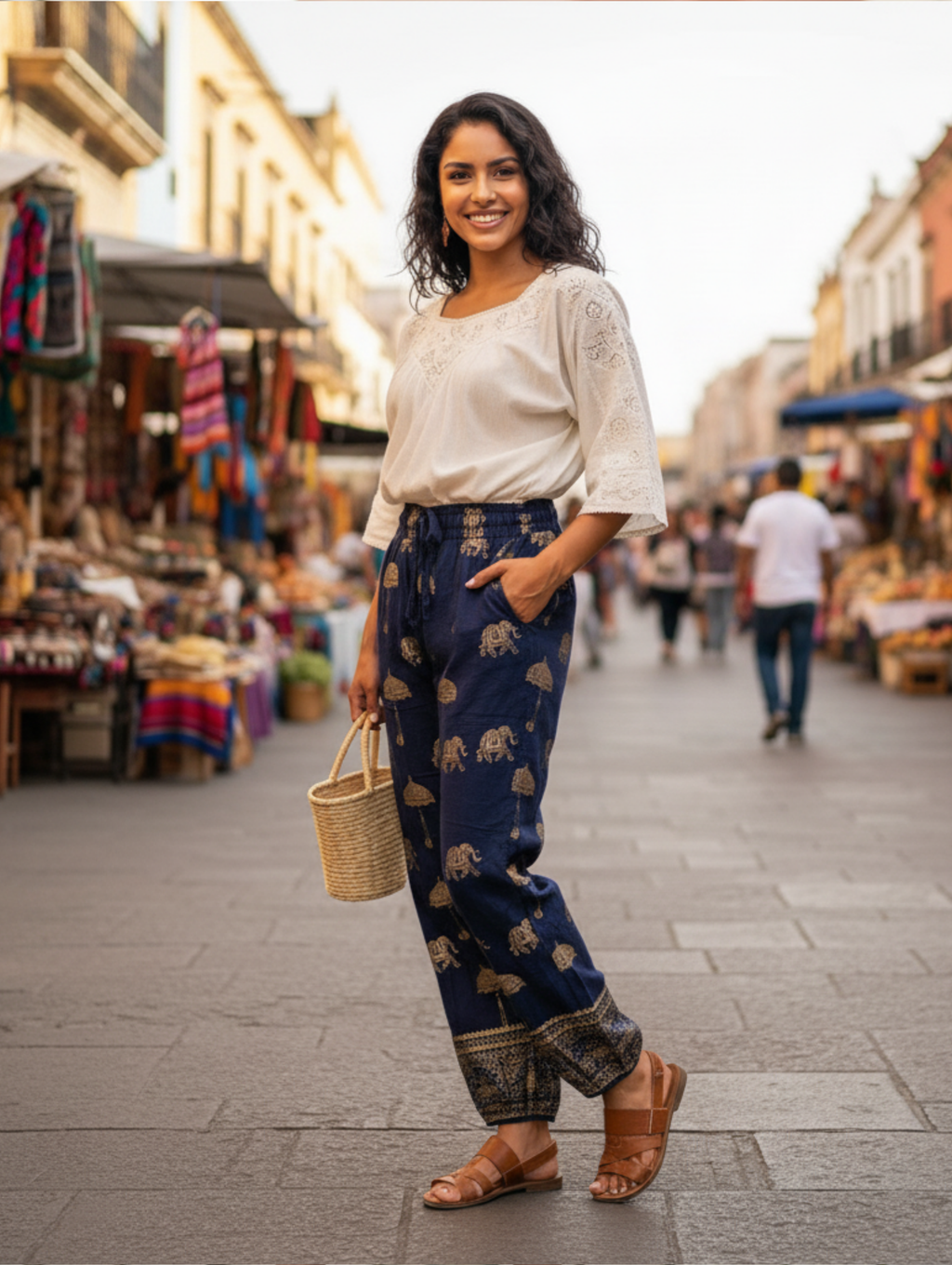 Pantalones Estampados Estilo Hindú para Dama