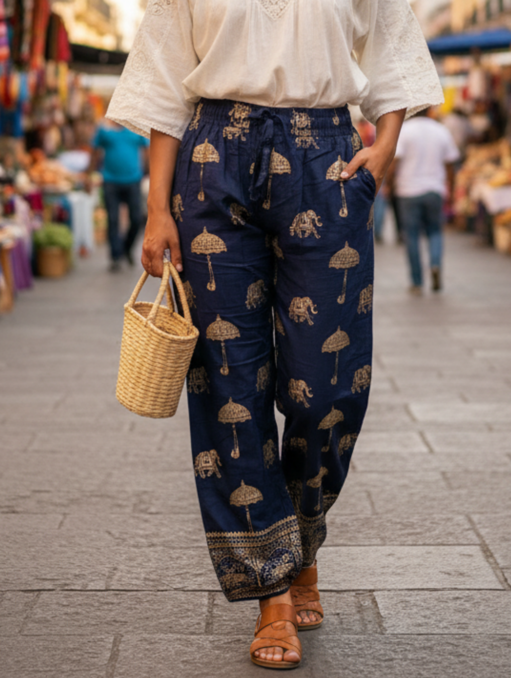 Pantalones Estampados Estilo Hindú para Dama