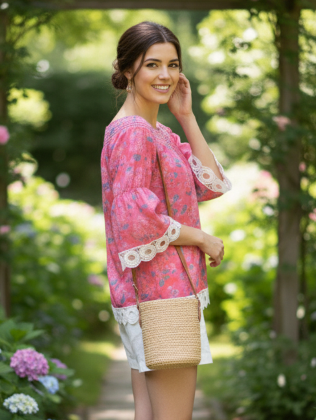 Blusa de Hombros Descubiertos con Detalle de Encaje