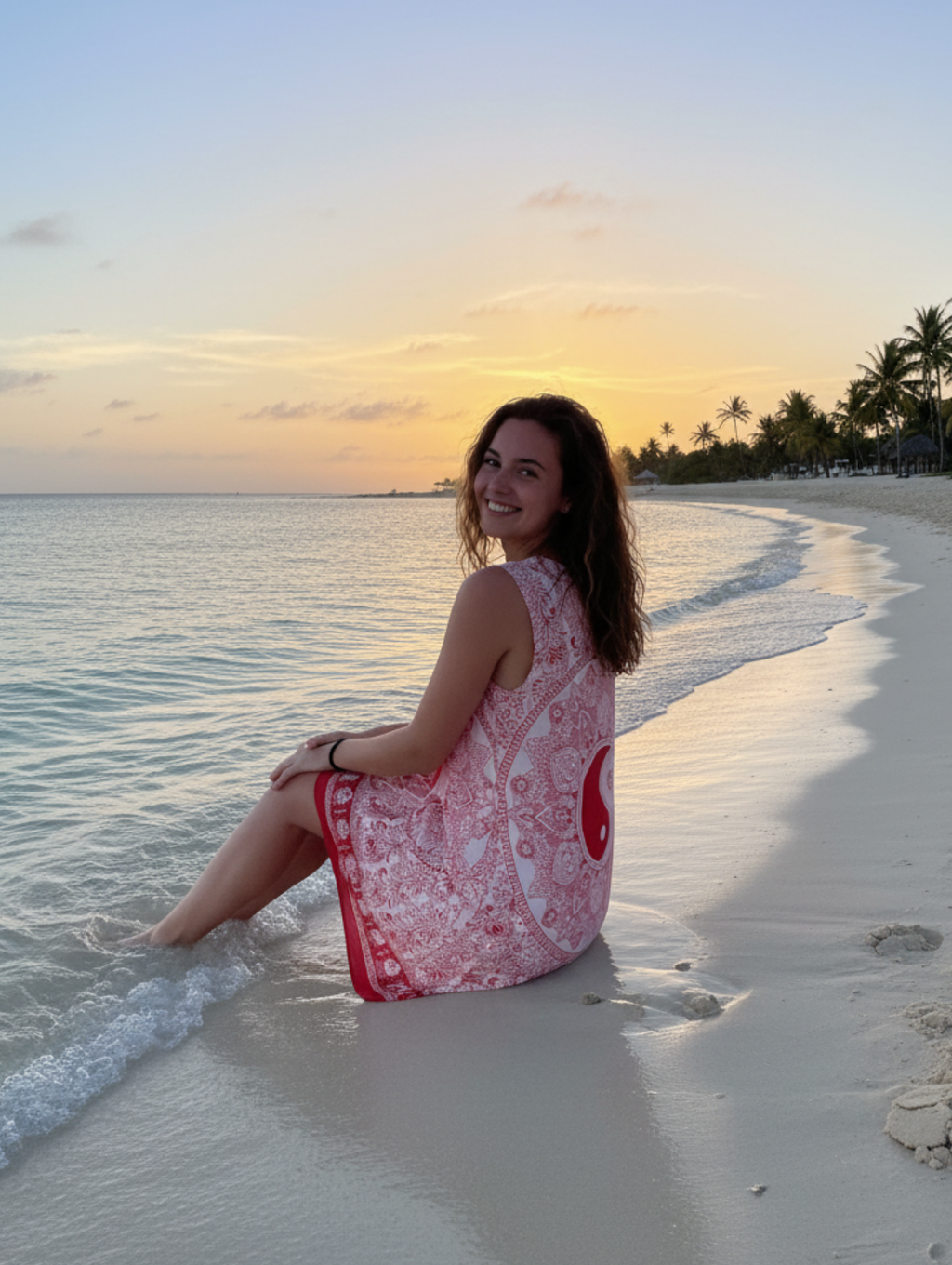 Vestido Playero Estampado Yin y Yang