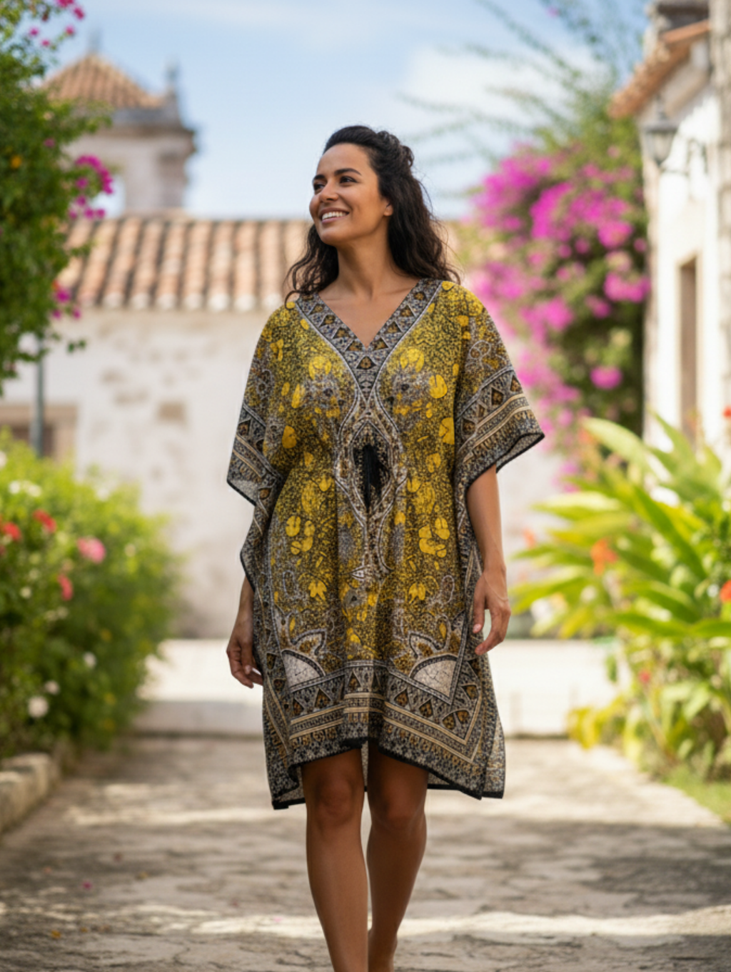 Caftán corto con Estampado Étnico paquete de 20 PCs