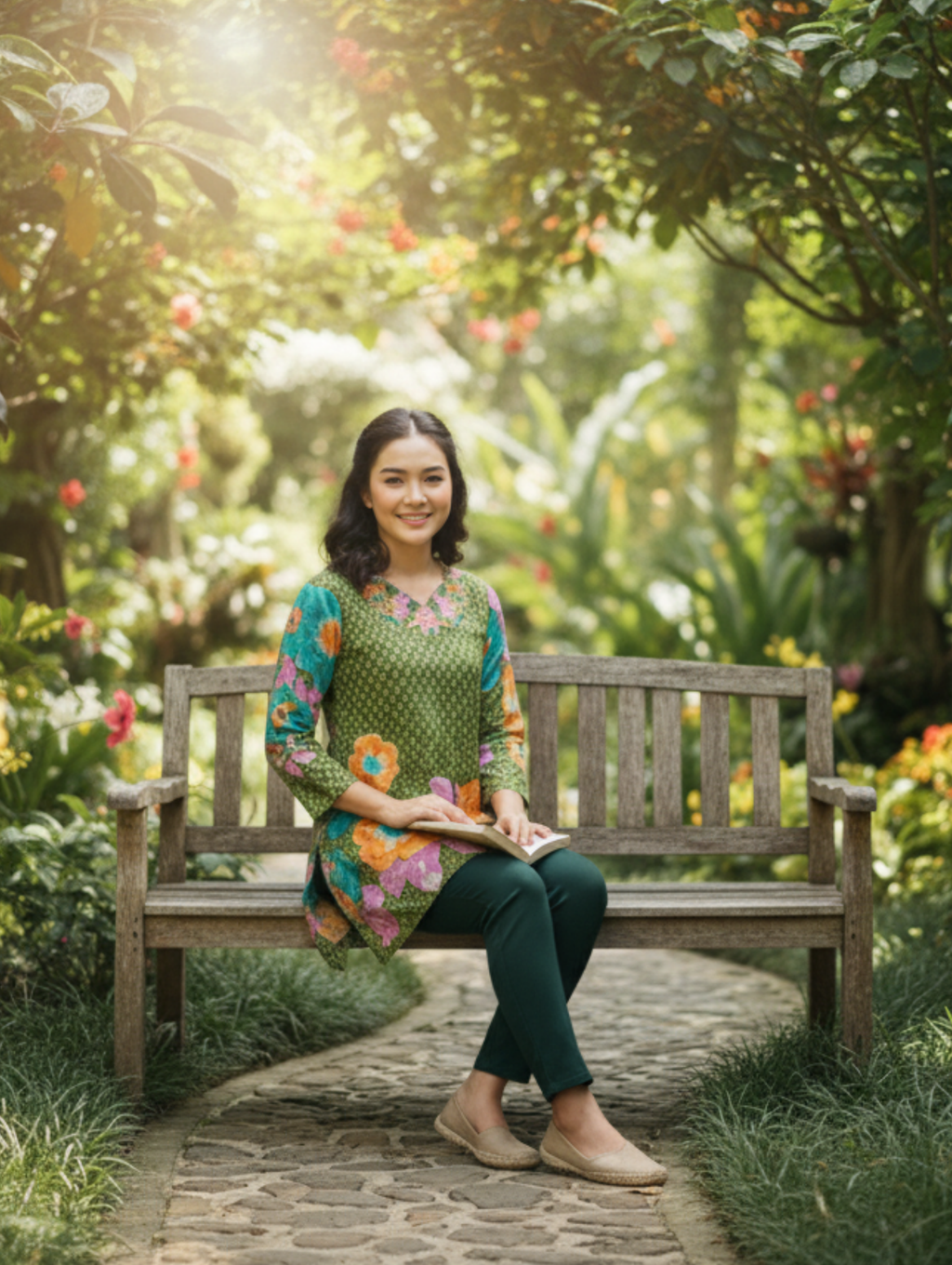 Blusa Túnica Estampada con Diseño Floral