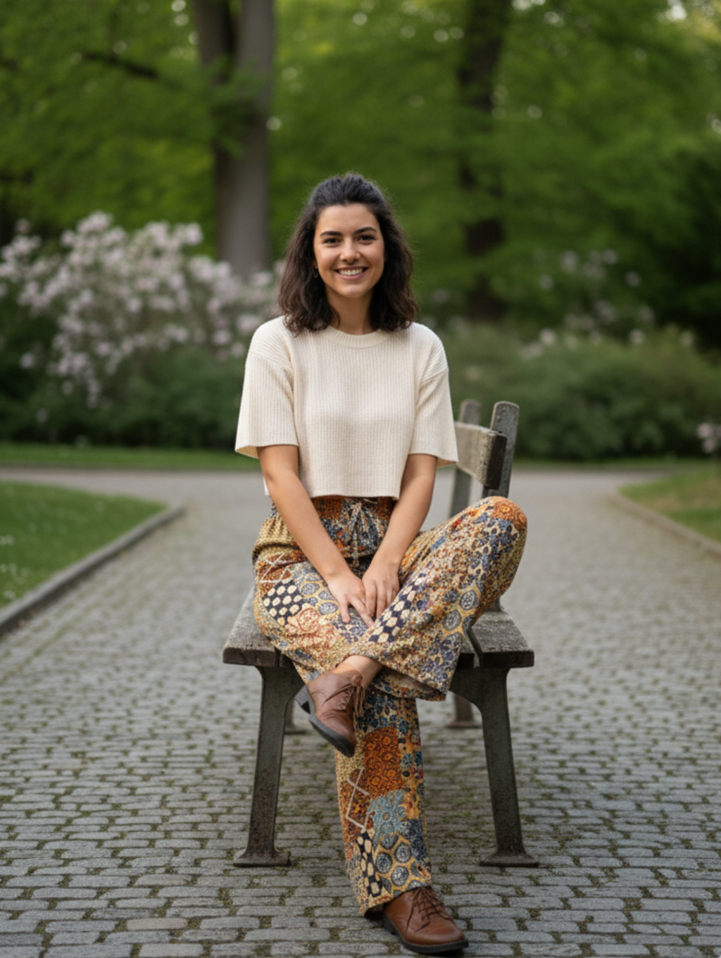 Pantalón Palazzo Étnico - Estampado Patchwork