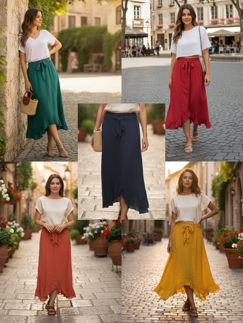 Falda Larga de Lino Paquete de 6 PCs