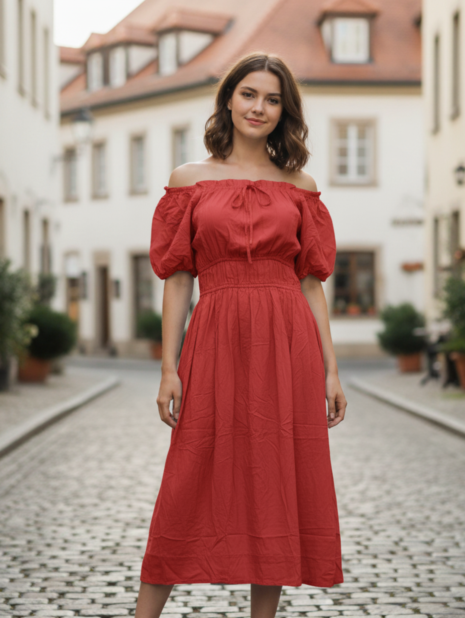 Vestido Largo de Algodón