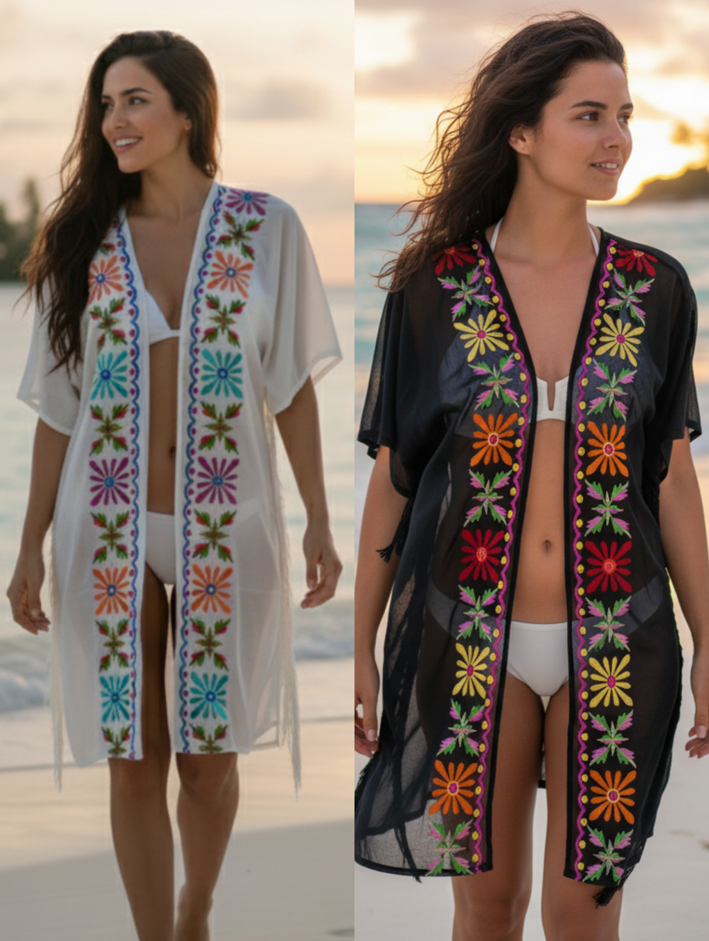kimono Boho Floral Paquete de 6 PCs