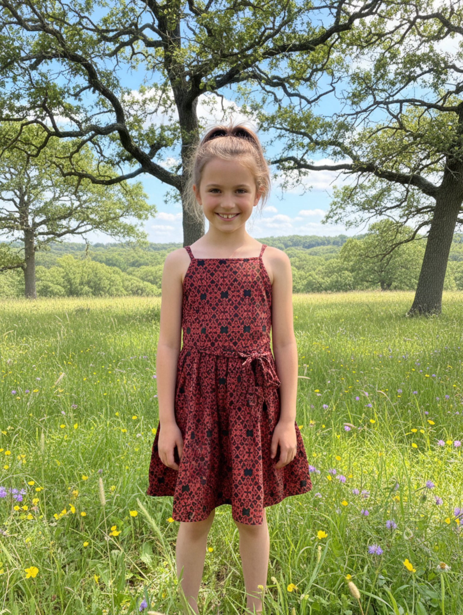 Vestido de Tirantes Estampado para Niña