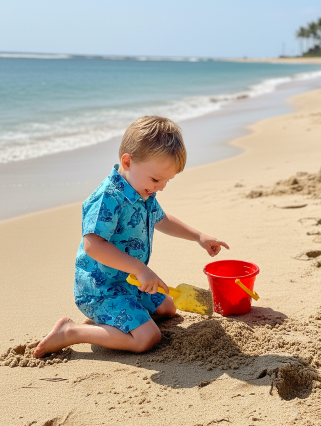 Conjunto Hawaiano de Niño: Tortuga Paquete de 5 pcz