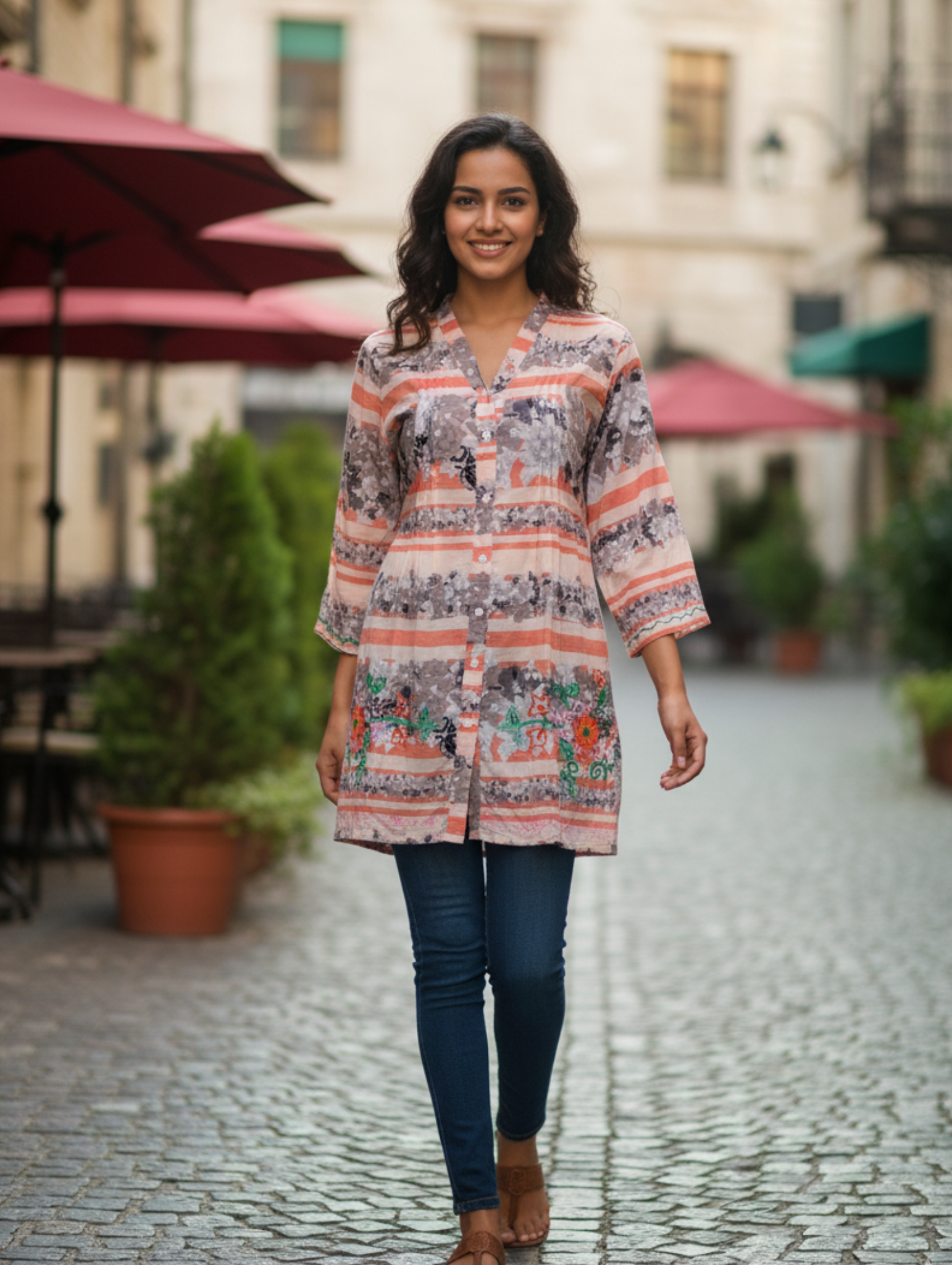 Blusa Estampada de Algodón – Estilo Bohéme y Floral