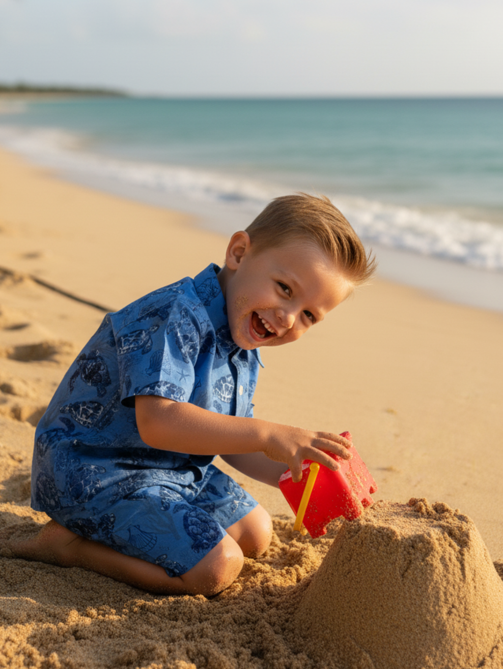 Conjunto Hawaiano de Niño: Tortuga Paquete de 5 pcz