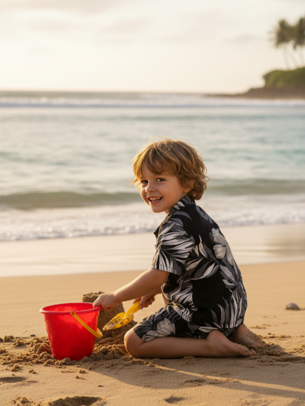 Conjunto Hawaiano de Niño: Flores Paquete de 5 pcz