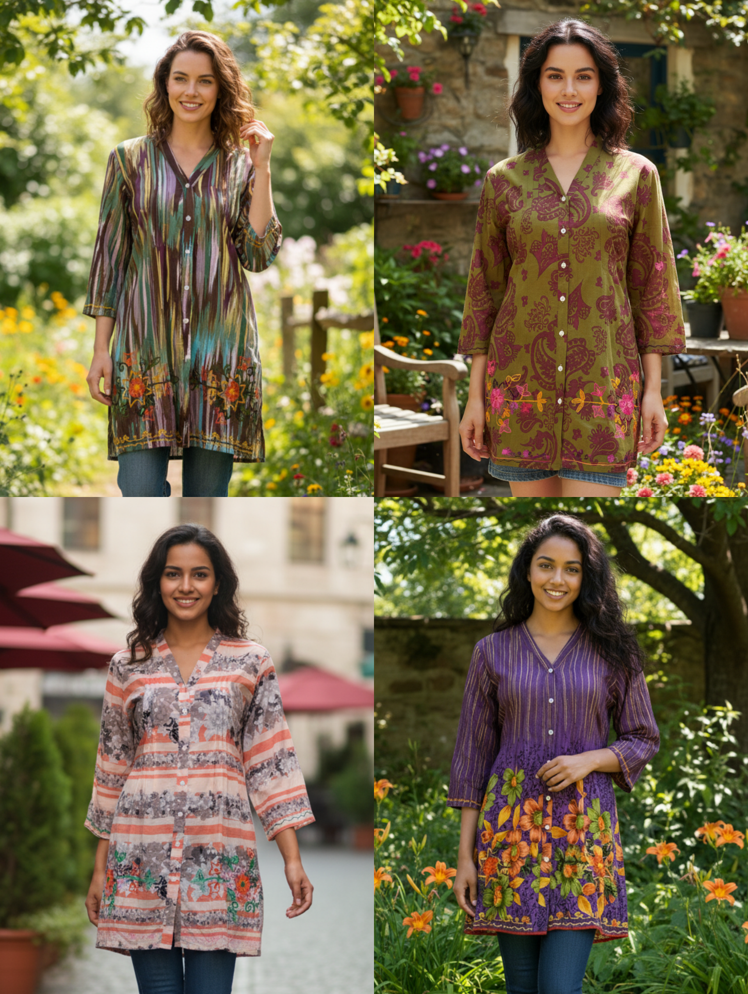 Blusa Estampada de Algodón Paquete de 6 PCs