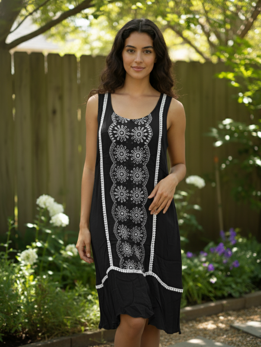 Vestido Boho-Chic con Bordado paquete de 6 PCs