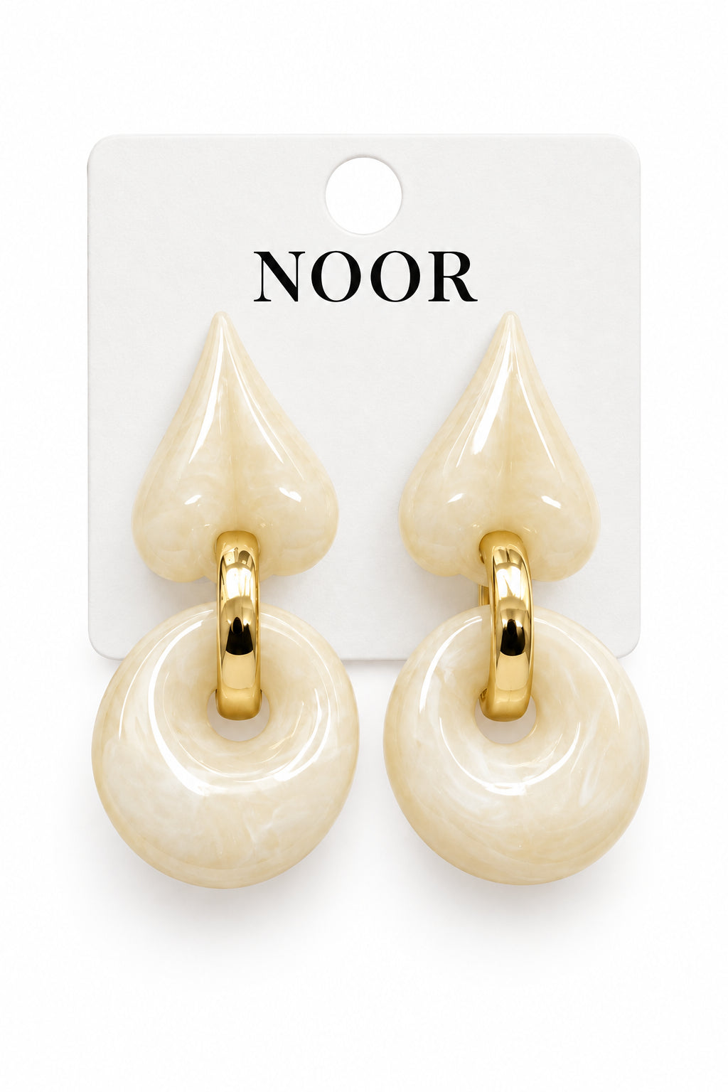 Aretes Colgantes de Acrílico con Forma de Corazón y Ar