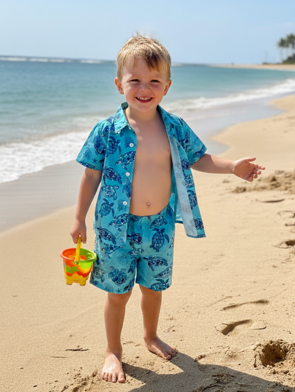 Conjunto Hawaiano de Niño: Tortuga Paquete de 5 pcz