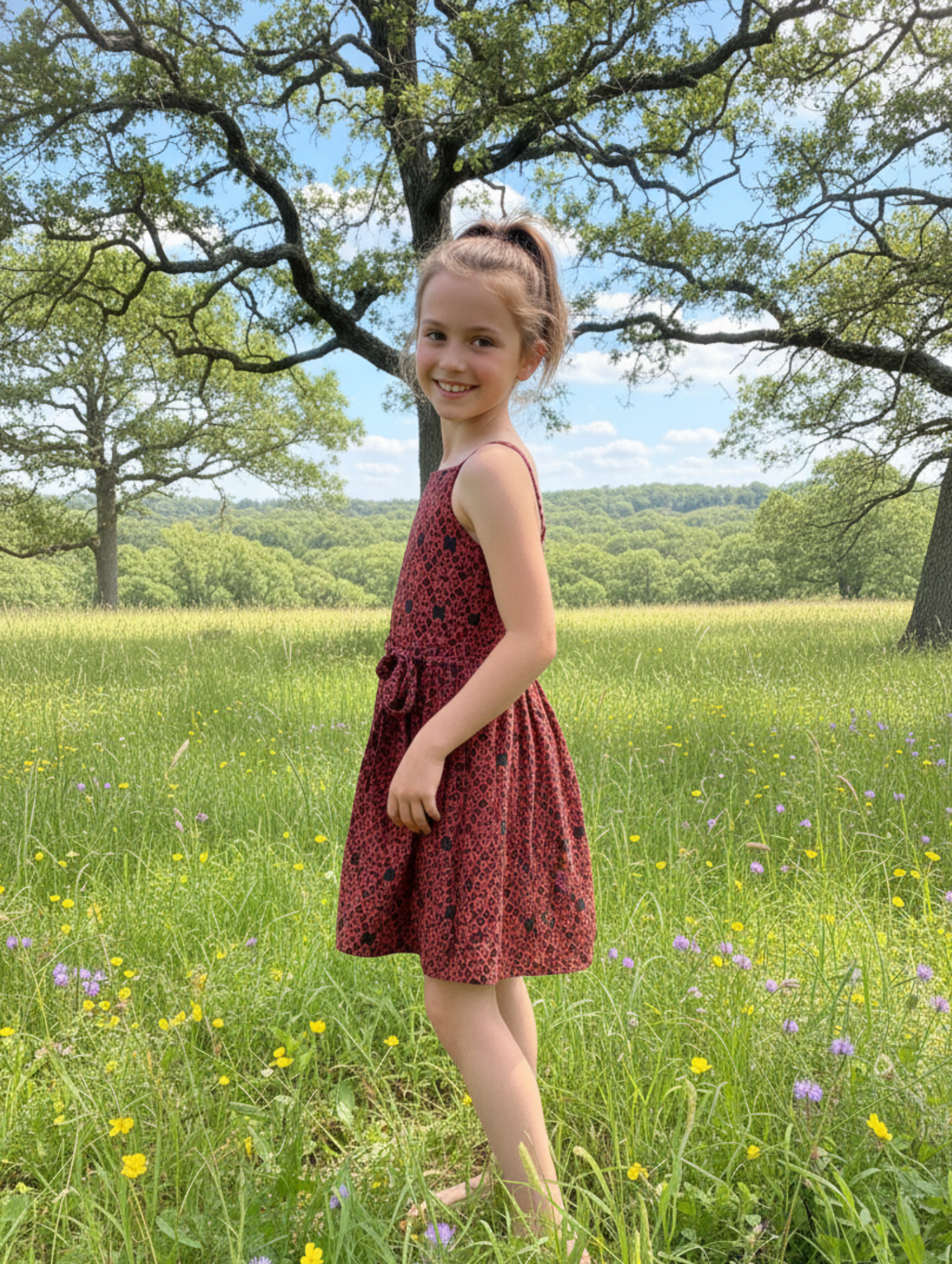 Vestido de Tirantes Estampado para Niña