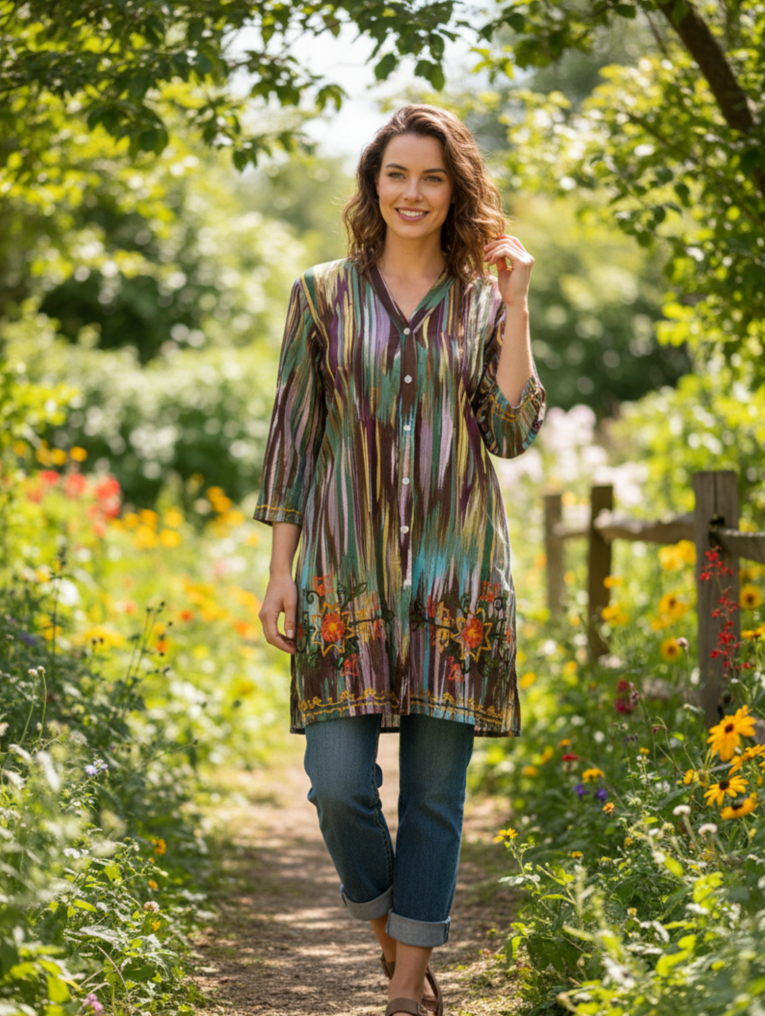 Blusa Estampada de Algodón – Estilo Bohéme y Floral