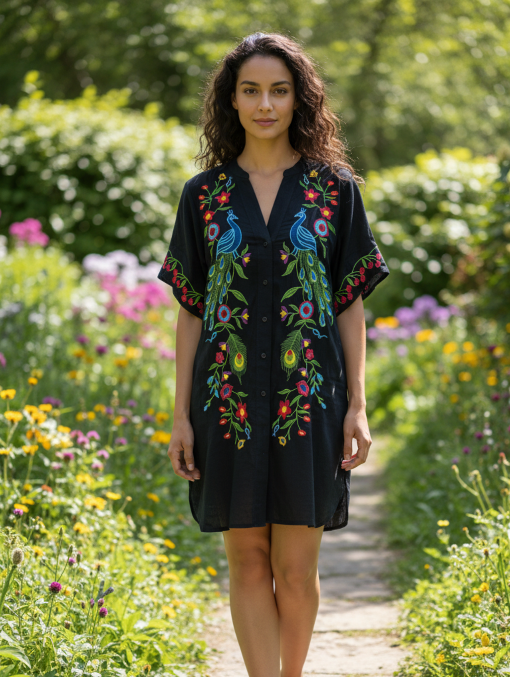 Blusa Bordado de Floral y Pavo paquete de 12 PCs