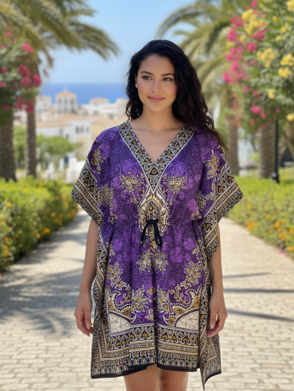 Caftán corto con Estampado Étnico paquete de 20 PCs