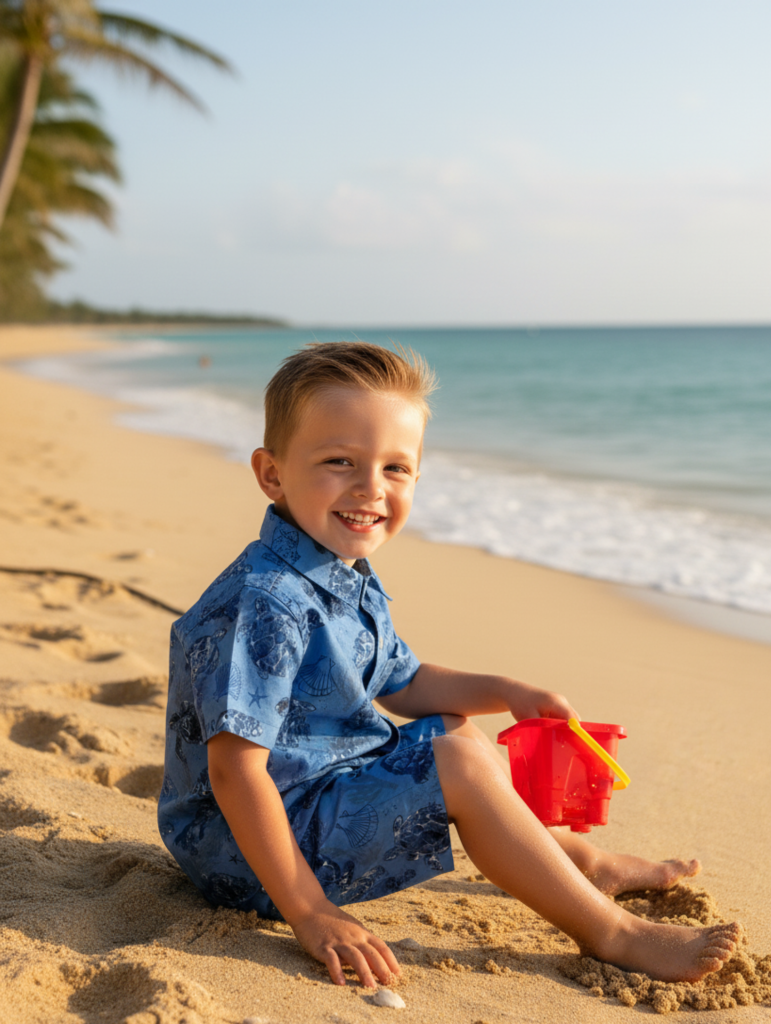 Conjunto Hawaiano de Niño: Tortuga Paquete de 5 pcz