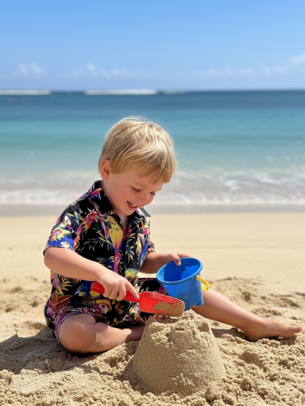Conjunto Hawaiano de Niño: Guacamaya Paquete de 5 pcz