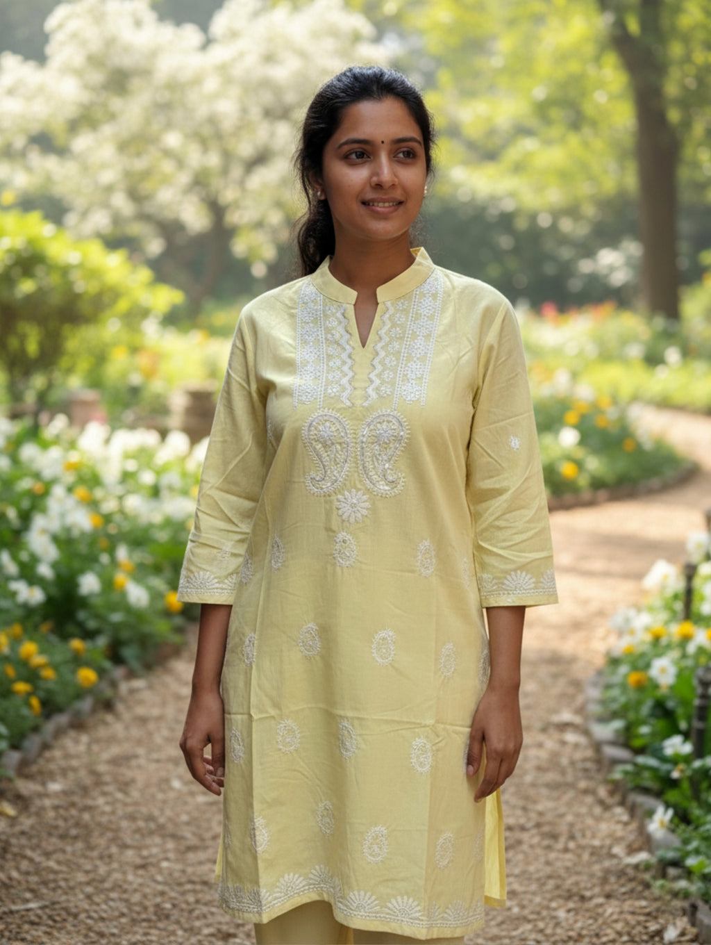 Blusa largo Chikankari paquete de 12 PCs