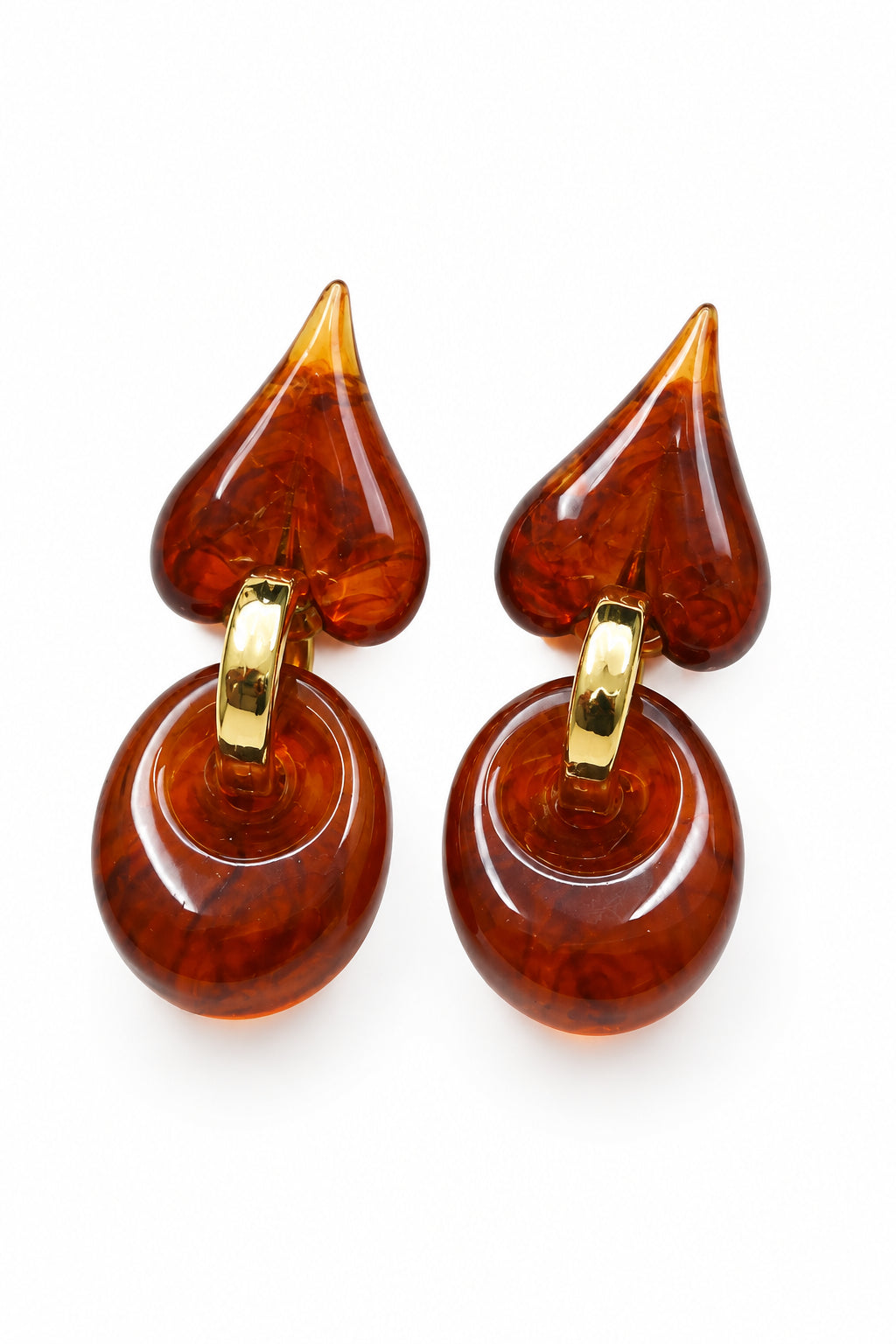 Aretes Colgantes de Acrílico con Forma de Corazón y Ar