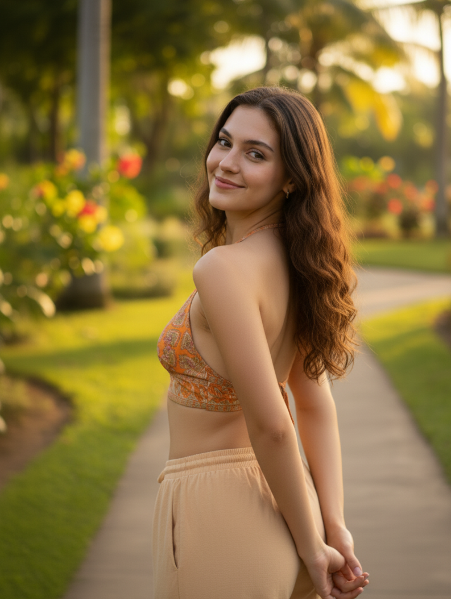 Top Halter Estampado de Seda Estilo 'Boho Chic'