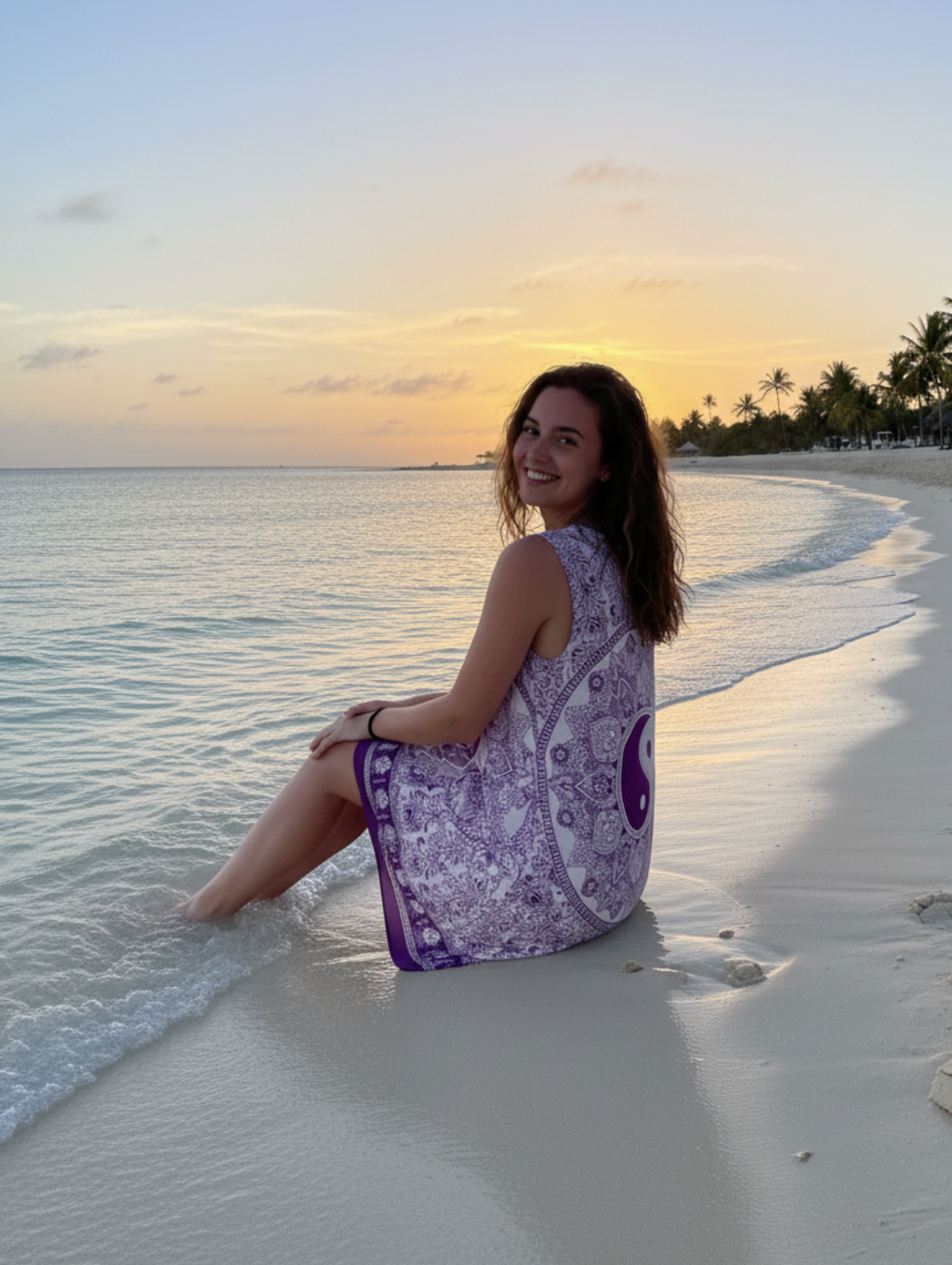 Vestido Playero Estampado Yin y Yang