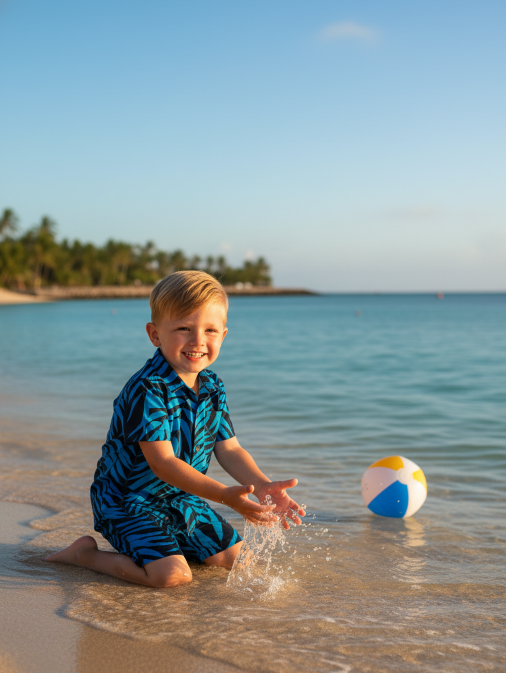 Conjunto Hawaiano de Niño: Palmera Paquete de 5 pcz