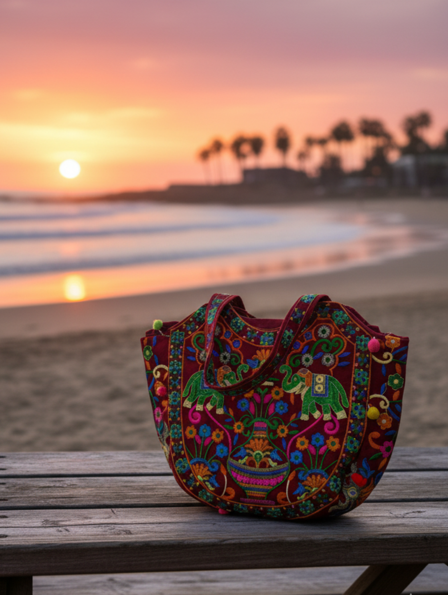 Bolsa bordado con mano