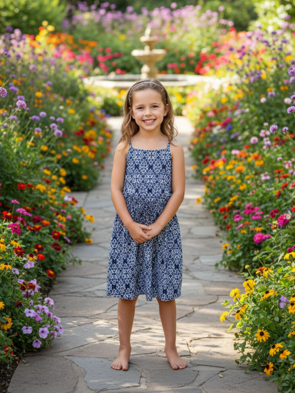 Vestido de Tirantes Estampado para Niña