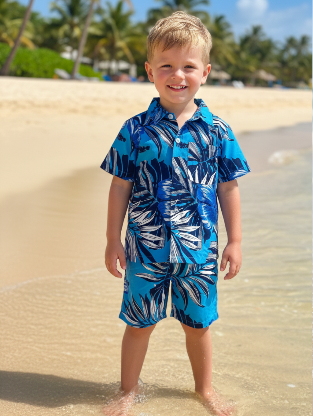 Conjunto Hawaiano de Niño: Flores Paquete de 5 pcz