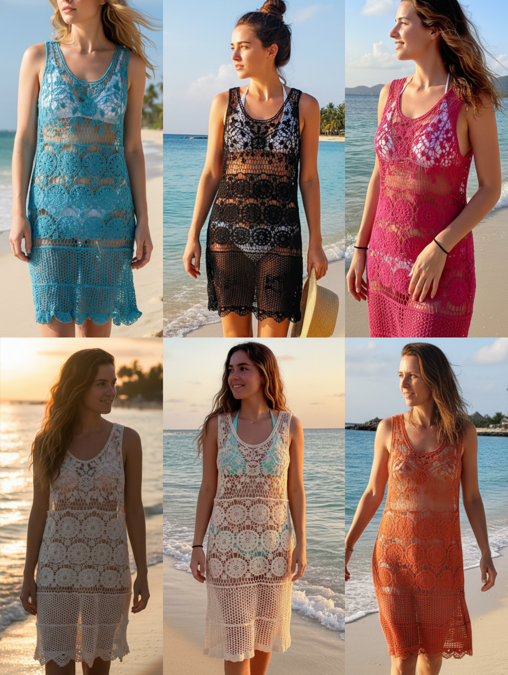 Salida de Playa de Tejido Artesanal Paquete de 12 PCs