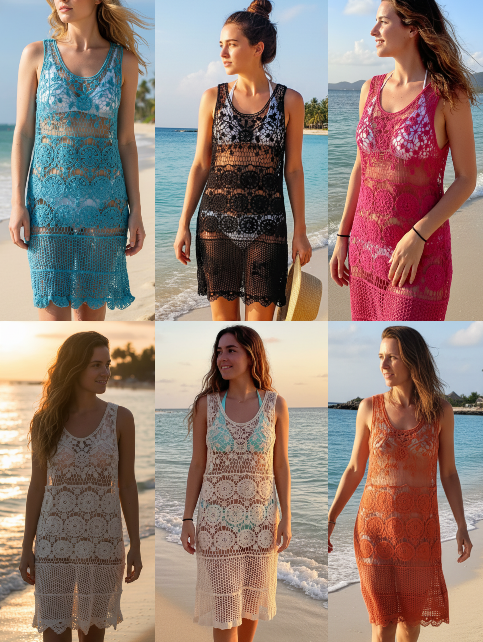 Salida de Playa de Tejido Artesanal Paquete de 12 PCs