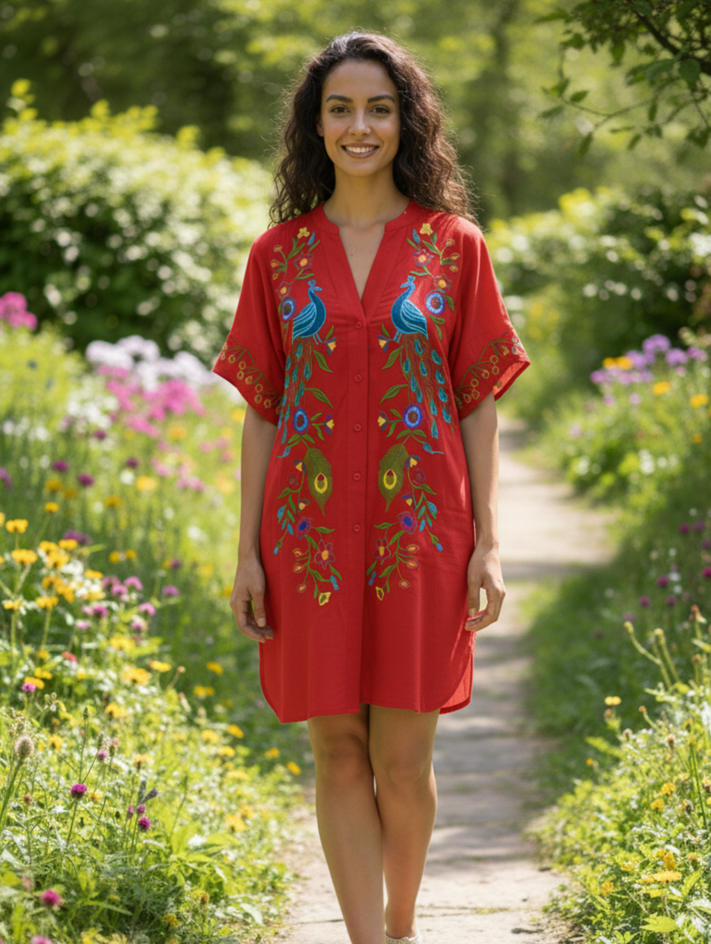 Blusa Bordado de Floral y Pavo paquete de 12 PCs