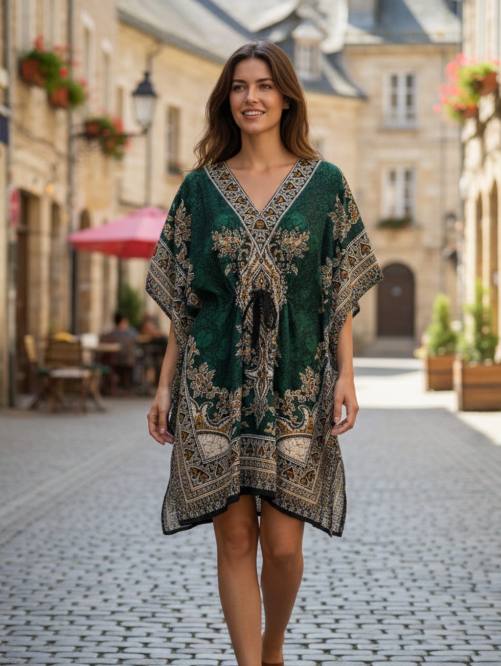 Caftán corto con Estampado Étnico paquete de 20 PCs