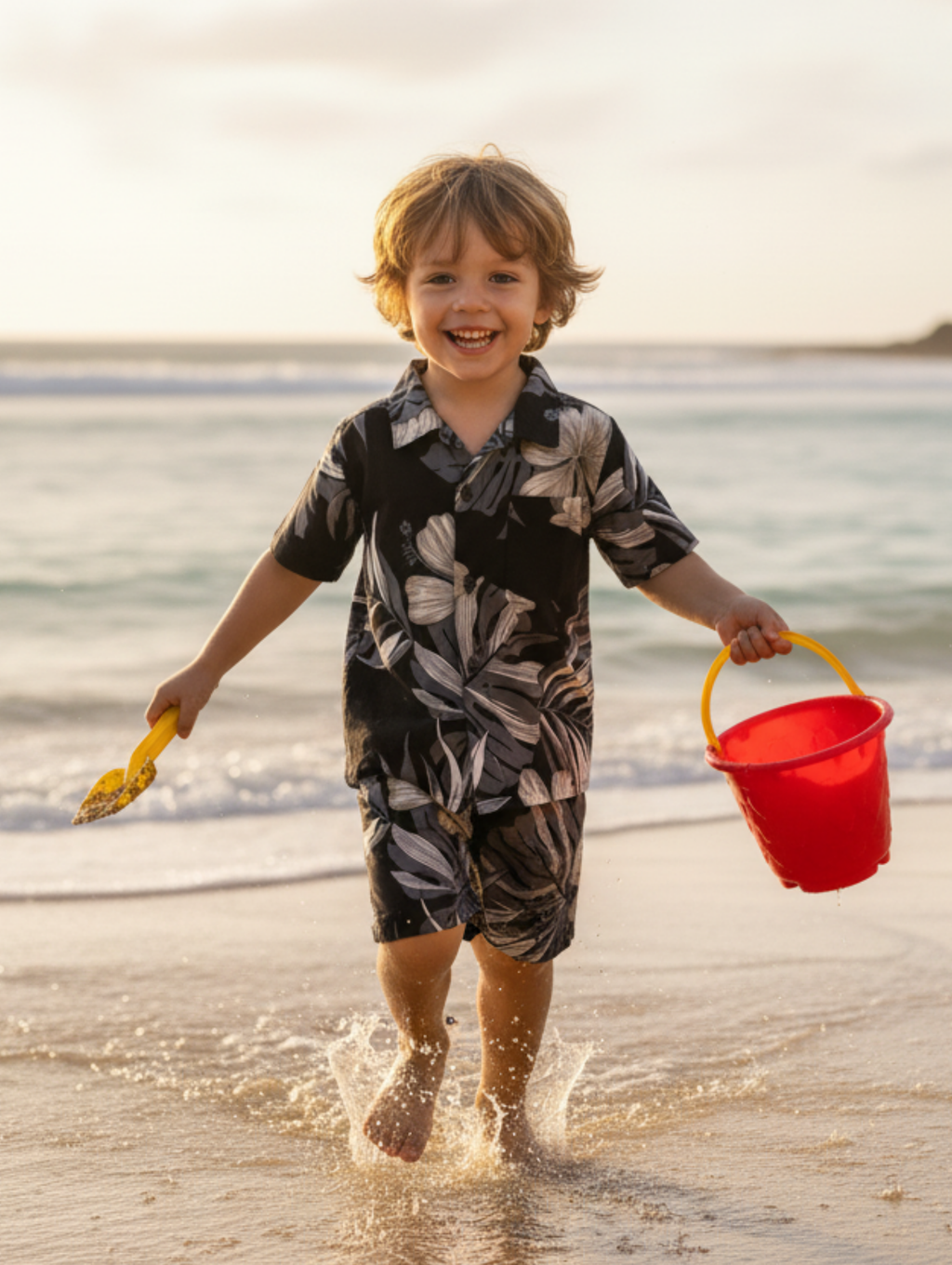 Conjunto Hawaiano de Niño: Flores Paquete de 5 pcz