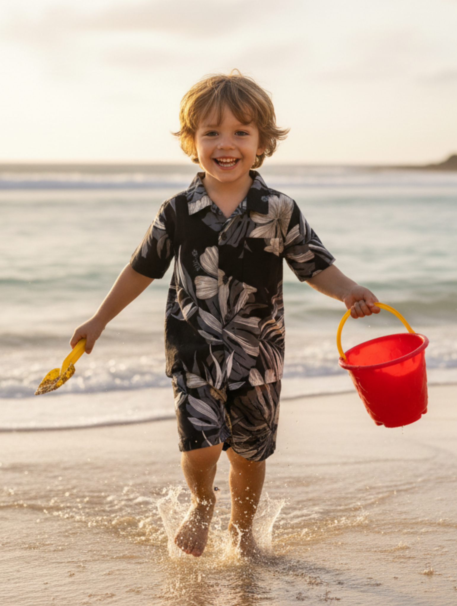 Conjunto Hawaiano de Niño: Flores Paquete de 5 pcz