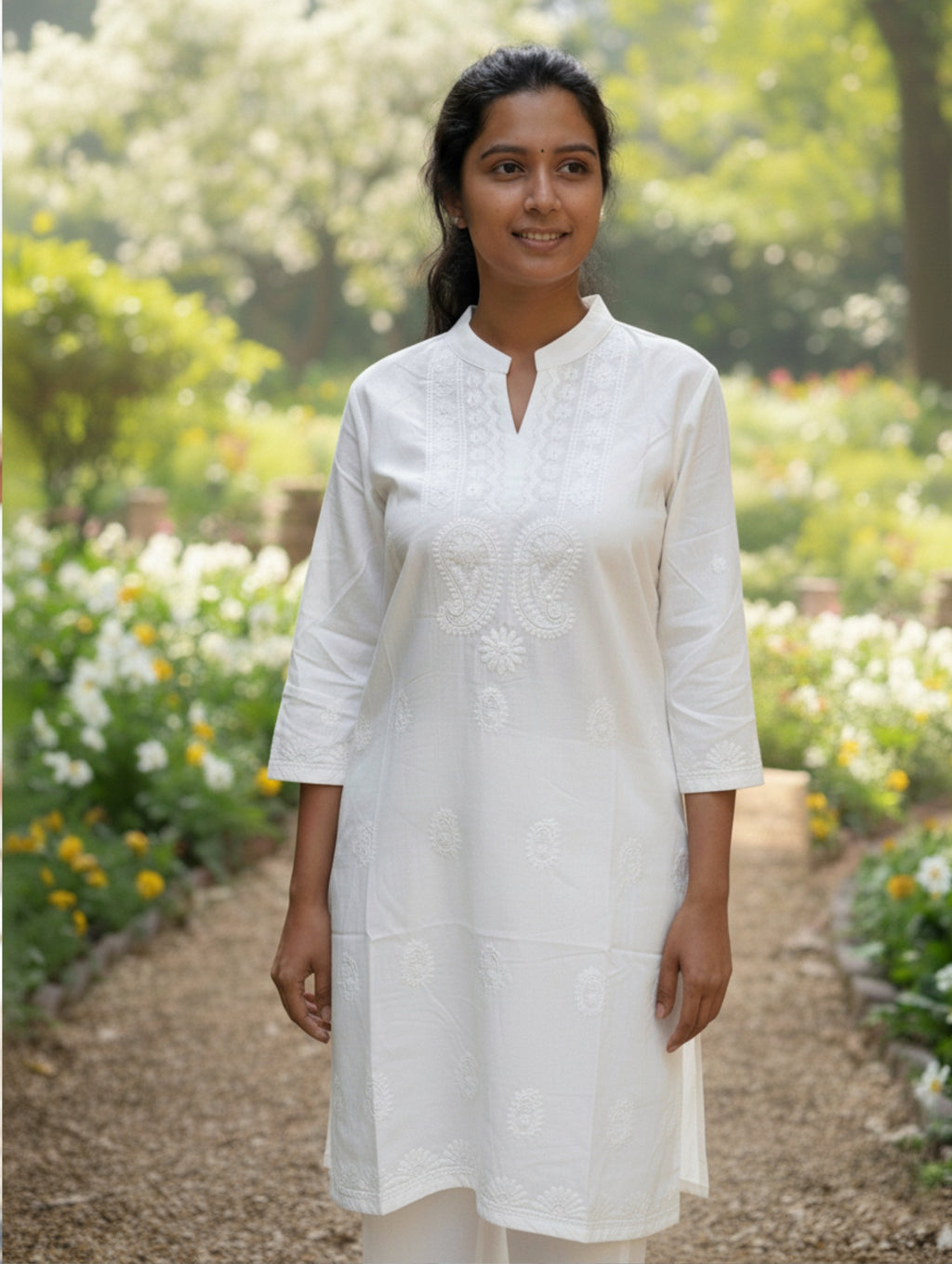 Blusa largo Chikankari paquete de 12 PCs