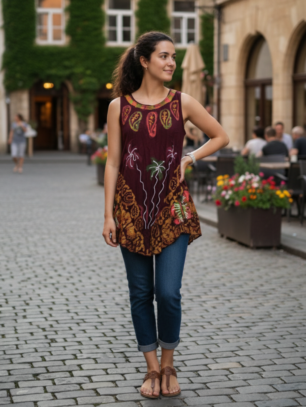 Blusa Estampada con Diseño Bohemio / Hippie Chic