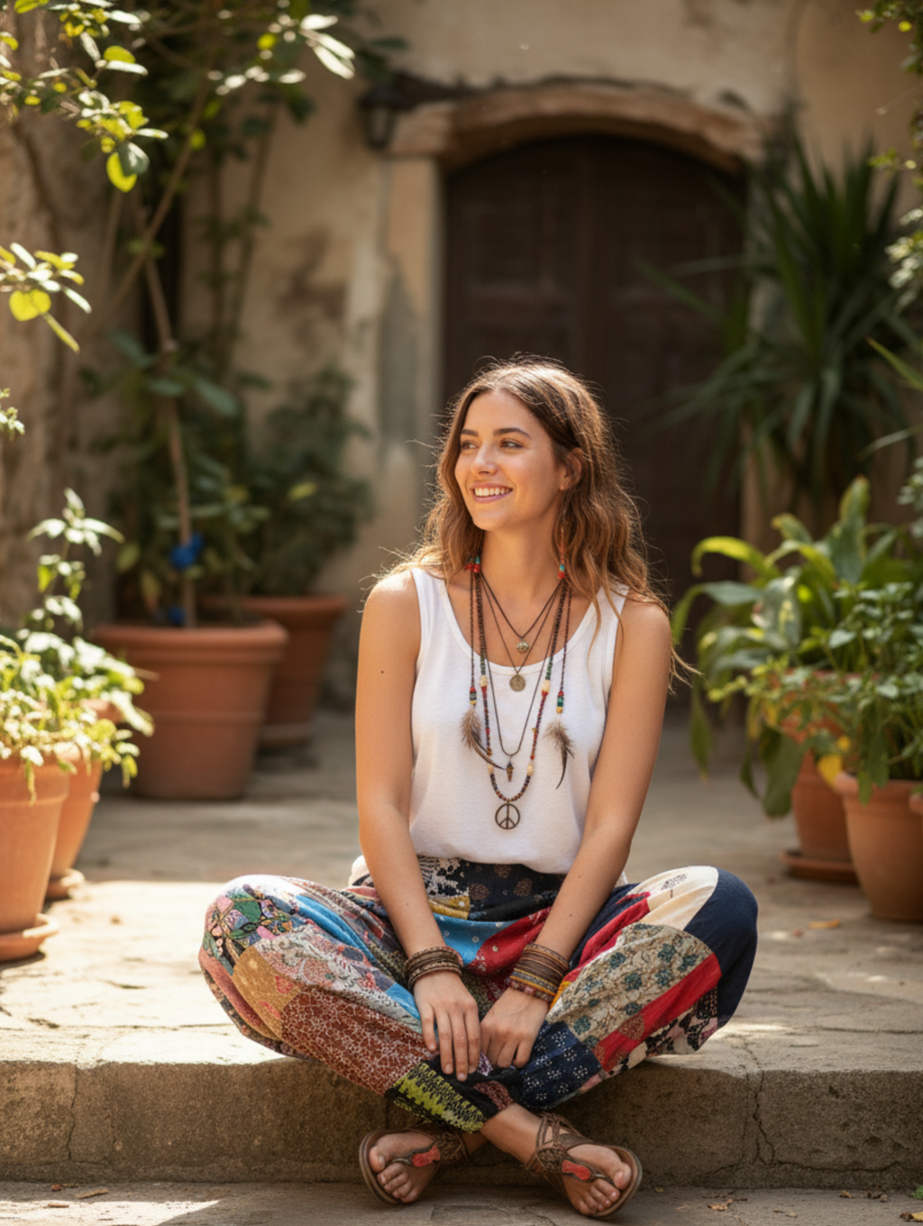 Pantalón 'Boho' de Parche Hindú tiro largo